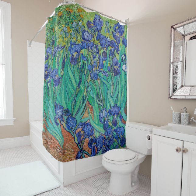 Rideaux De Douche Irises de Vincent Van Gogh (En situation)