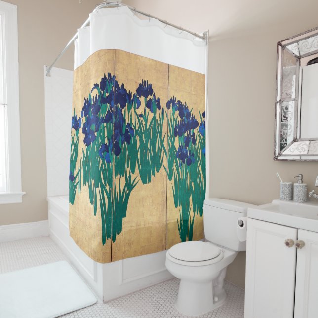 Rideaux De Douche Irises Japonais, Ogata Kōrin (En situation)