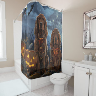 Rideaux De Douche Irish Red Setter Halloween Éffrayant