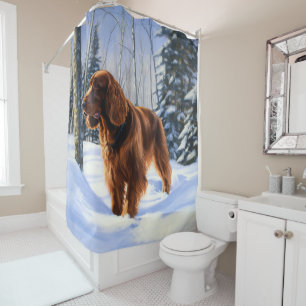 Rideaux De Douche Irish Setter Let It Neige Christmas