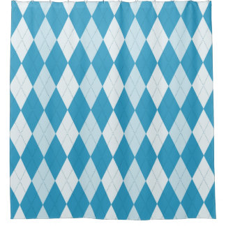 Rideaux De Douche Jacquard bleu Peacock forme diamant