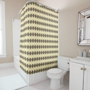 Rideaux De Douche Jacquard Plaid Motif Sepia