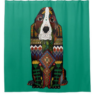 Rideaux De Douche Jade d'amour Basset Hound