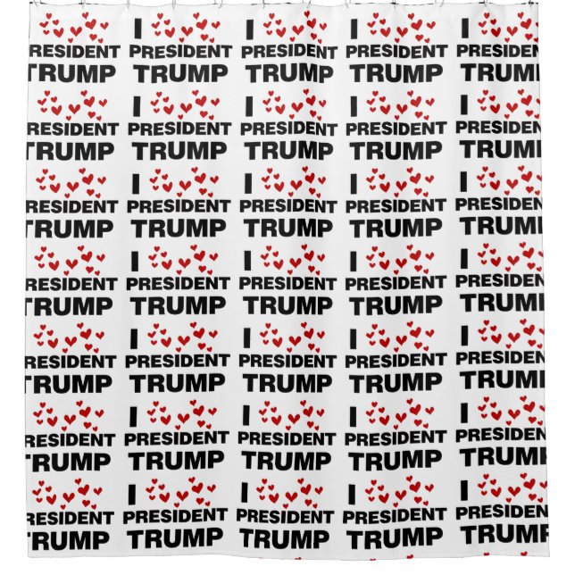 Rideaux De Douche J'aime les coeurs du président Trump (Devant)