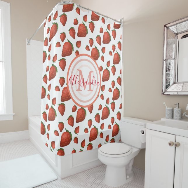 Rideaux De Douche Jardin aux fraises (En situation)