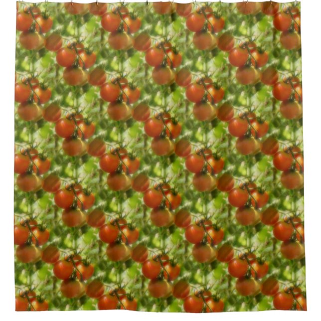 Rideaux De Douche Jardin Cherry Tomates Motif de la nature (Devant)