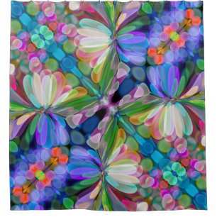 Rideaux De Douche Jardin de Fleur sauvage de libellules Abstrait Flo