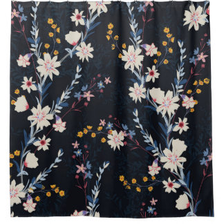 Rideaux De Douche Jardin de nuit Floral Marine Motif