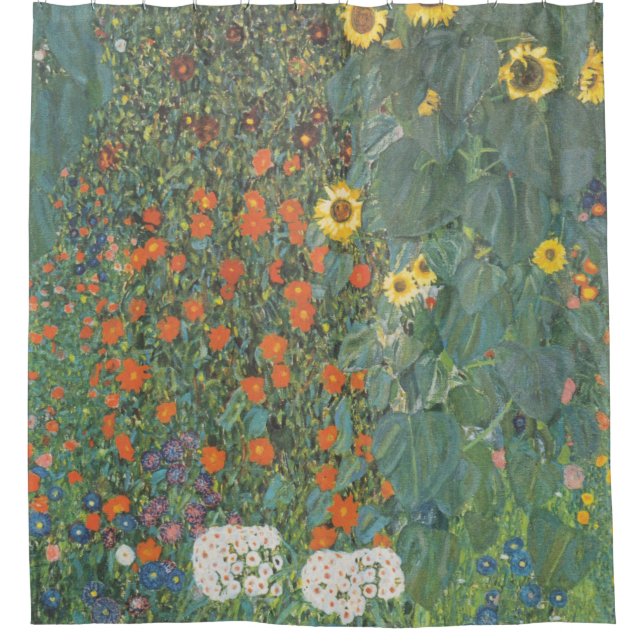 Rideaux De Douche Jardin Gustav Klimt Avec Fleurs De Soleil Original (Devant)