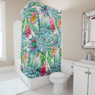 Rideaux De Douche Jardin tropical de Succulents