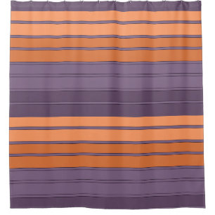 Rideaux De Douche Jaune avec motif rayé lilas