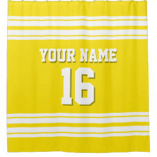 Rideaux De Douche Jaune avec White Stripes Sports Jersey
