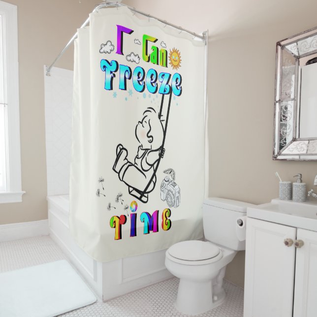Rideaux De Douche Je peux geler le temps (En situation)
