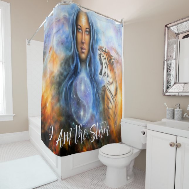 RIDEAUX DE DOUCHE JE SUIS LA TEMPÊTE (En situation)