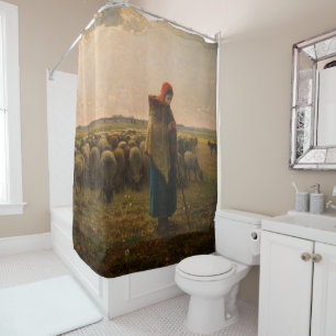 Rideaux De Douche Jean-Francois Millet - Berger et troupeau 1863
