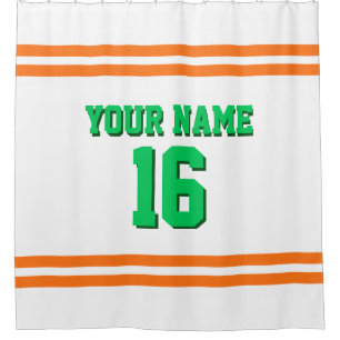 Rideaux De Douche Jersey sportif Citrouille Orange White Stripes