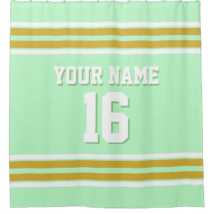 Rideaux De Douche Jersey sportif Gold White Stripes