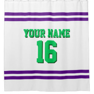 Rideaux De Douche Jersey sportif Purple White Stripes