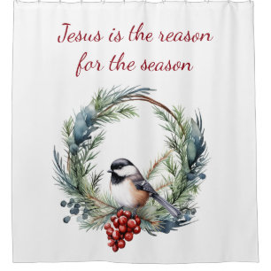 Rideaux De Douche JÉSUS EST LA RAISON DE LA SAISON Citation de Noël