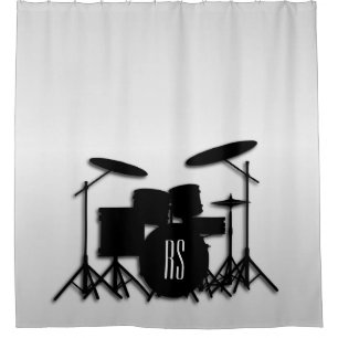 Rideaux De Douche Jeu de tambour Monogramme Argent