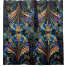 Jewel Tone Peacock Blue Purple Gold Art Deco