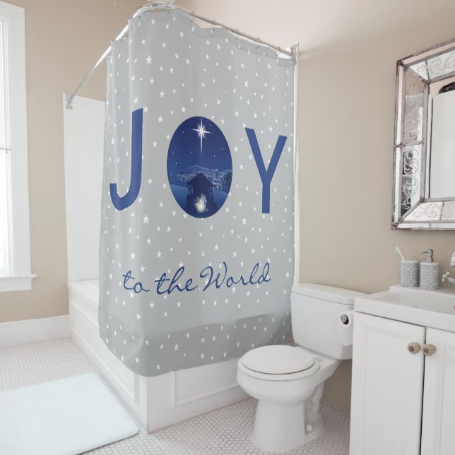 Rideaux De Douche Joie à la nativité mondiale (En situation)