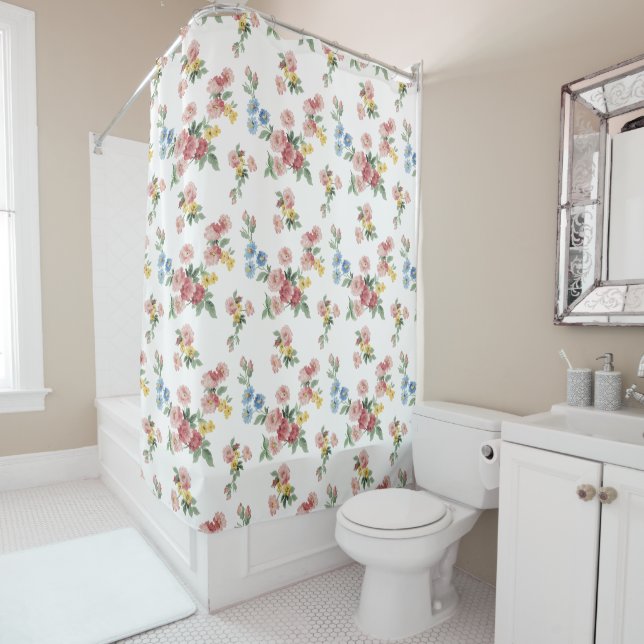 Rideaux De Douche Joli chalet Chic Shabby Floral (En situation)