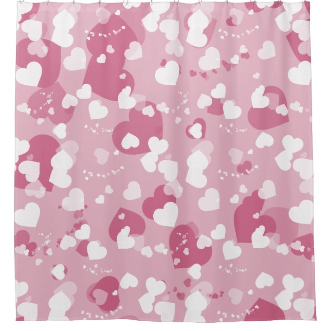 Rideaux De Douche Joli Coeur d'amour rose (Devant)