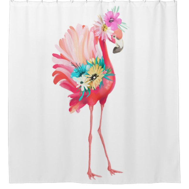 Rideaux De Douche Joli et beau flamand rose mexicaine oiseau avec (Devant)