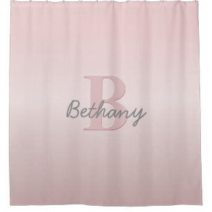 Rideaux De Douche Joli Monogramme rose personnalisable et votre nom 