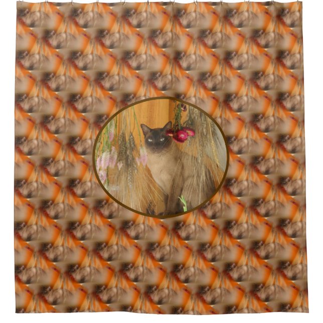 Rideaux De Douche Joli Motif animal de chat de Siamese (Devant)