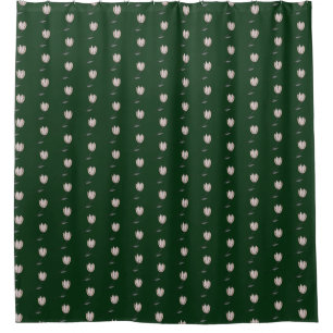 Rideaux De Douche Joli motif fleuri vert bourgeon