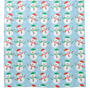 Rideaux De Douche Joli Noël Snowman Snowflake Motif