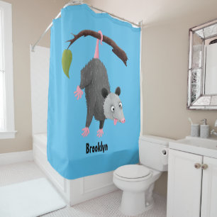 Rideaux De Douche Joli opossum accroché à la branche dessin animé