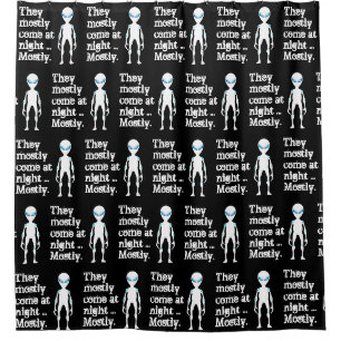 Rideaux De Douche Jolie citation alien blanche noire