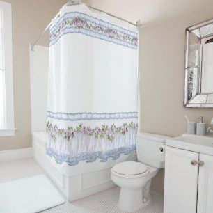 Rideaux De Douche Jolie douche Vintage à la frontière violette et