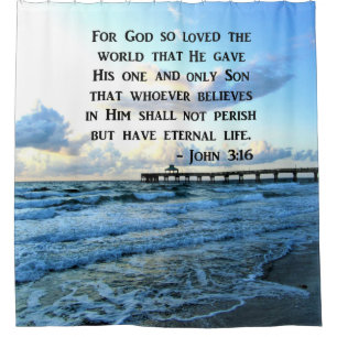RIDEAUX DE DOUCHE JOLIE JOHN 3:16 OCEAN PHOTO DESIGN