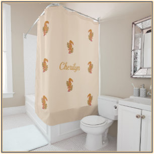 Rideaux De Douche Jolie Parties scintillant rose et or Oiseau tropic