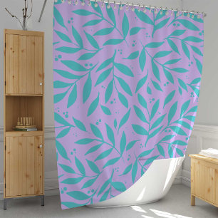 Rideaux De Douche Jolies branches - turquoise et violet ado