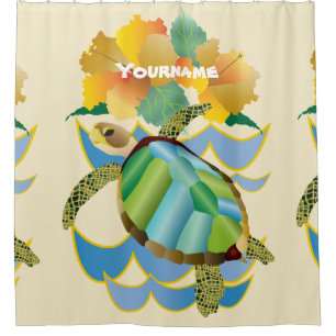 Rideaux De Douche Jolies fleurs jaunes tropicales de ketmie de