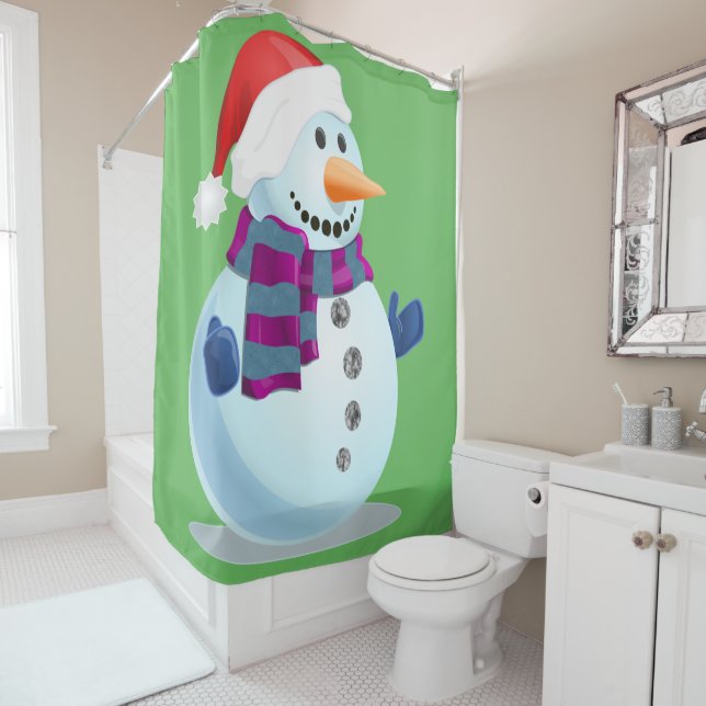 Rideaux De Douche Jolly Snowman (En situation)