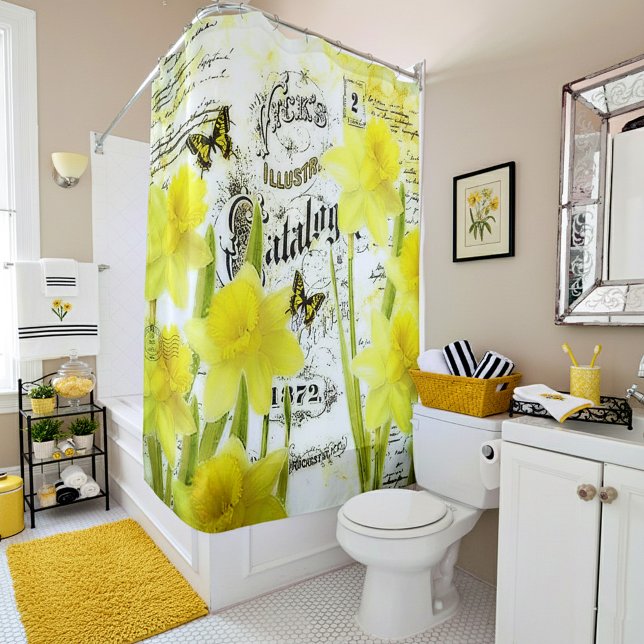Rideaux De Douche jonquilles vintages (Créateur téléchargé)