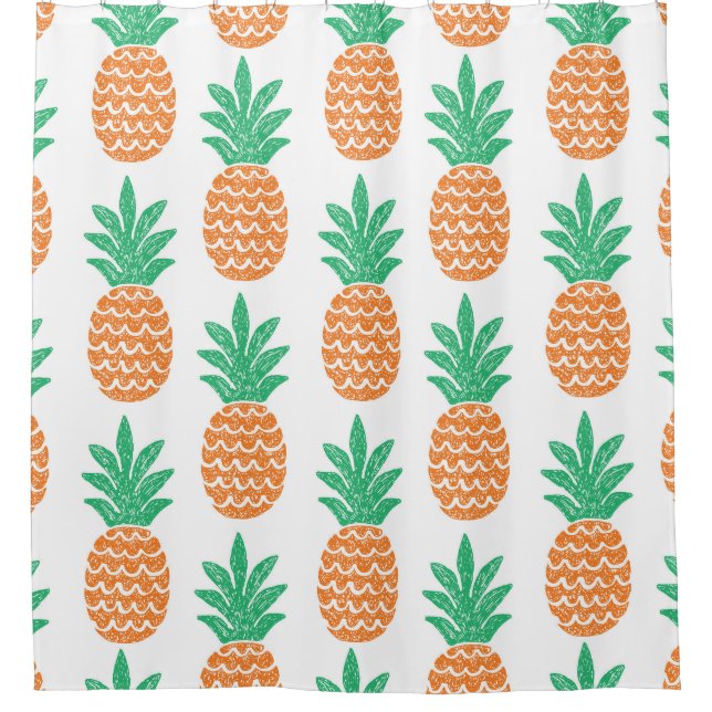 Rideaux De Douche Jouer à l'ananas : Plaisir Motif amusant. (Devant)