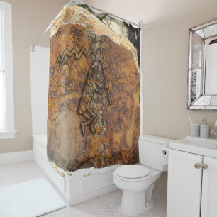 Rideaux De Douche Joueur de flute Petroglyph