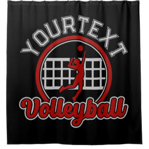 Rideaux De Douche Joueur de l'équipe de volleyball AJOUTER LE NOM Sp