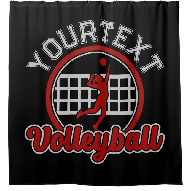 Rideaux De Douche Joueur de l'équipe de volleyball AJOUTER LE NOM Sp (Devant)