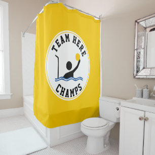 Rideaux De Douche Joueur de water-polo jaune et noir