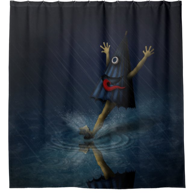 Rideaux De Douche Jour de la Pluie de Kasa Obake, parapluie japonais (Devant)