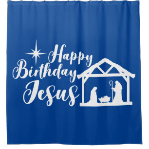 Rideaux De Douche Joyeux anniversaire de la Nativité Jésus