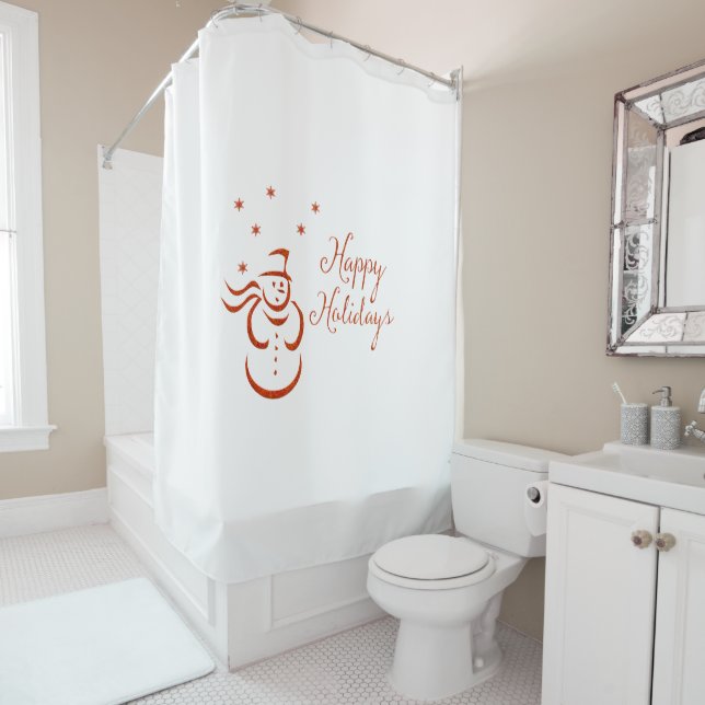 Rideaux De Douche Joyeux bonhomme de neige (En situation)